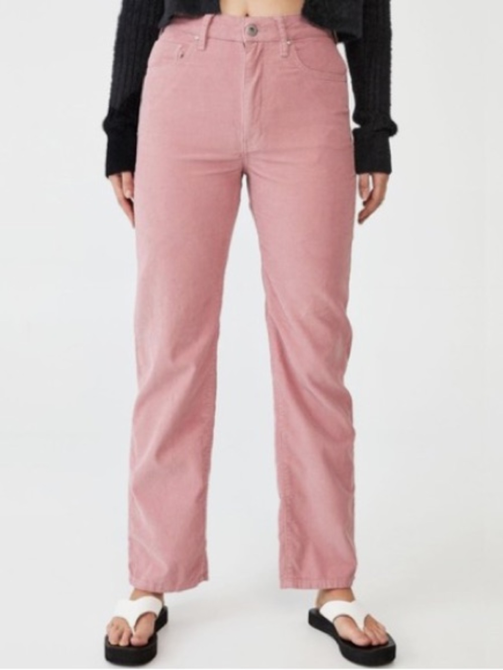 Cotton On Pink Straight-Leg Corduroy Pants